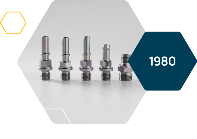 Row of sealing screws with double sealing edge